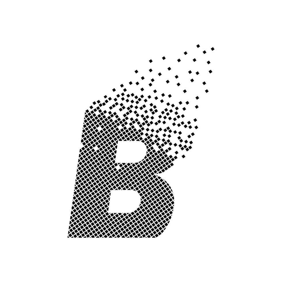 letra b logotipo de ponto de pixel animado. vetor