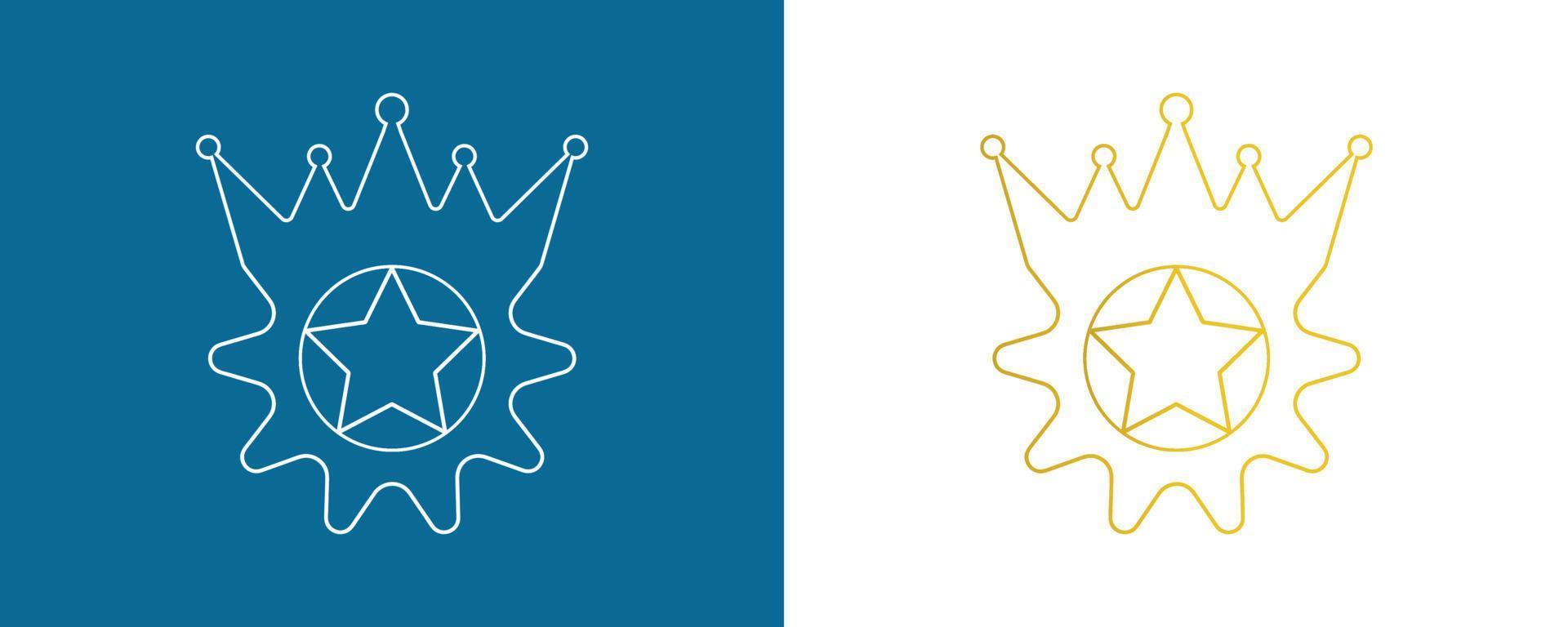 conjunto de logotipo de ícones de medalha e coroa diferente. vetor