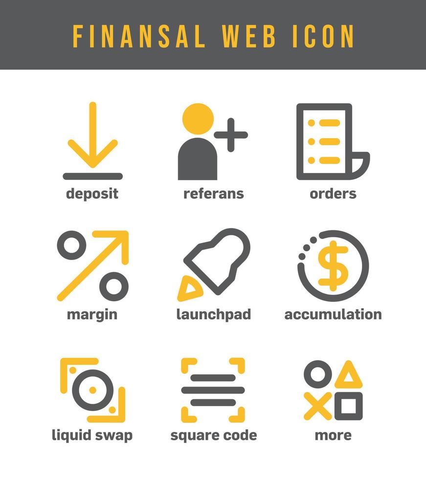 financeiro, conjunto de ícones da web bancário. vetor