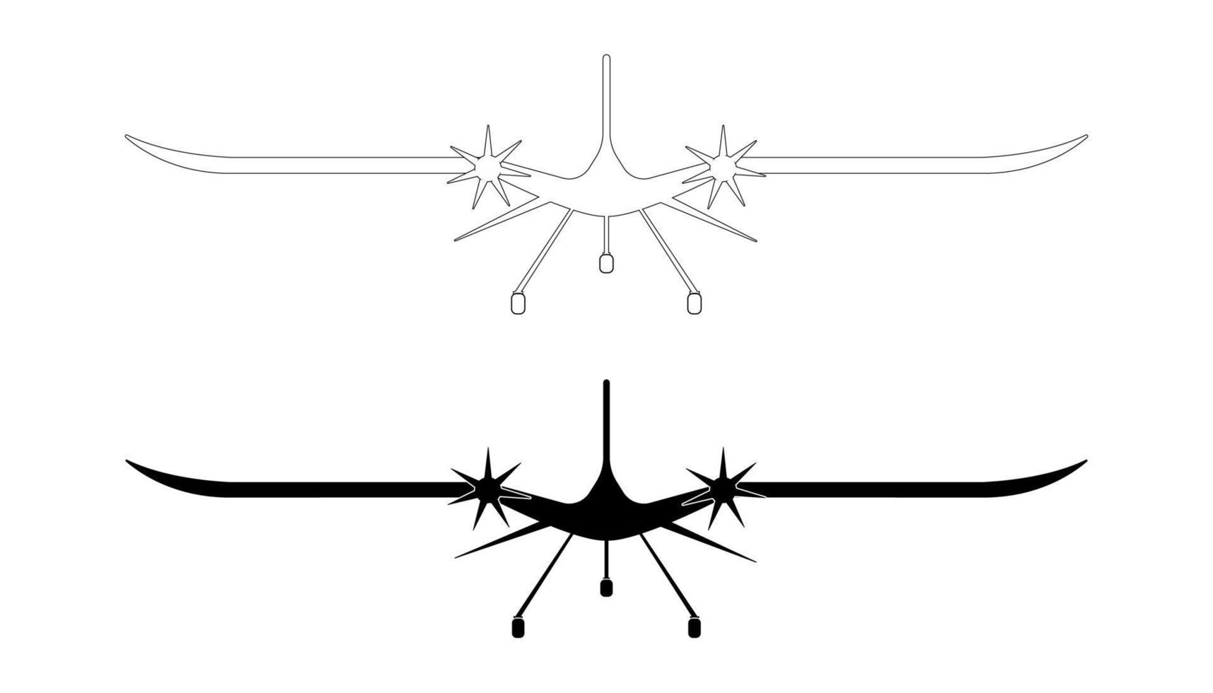 ícone de veículo aéreo não tripulado monocromático. vetor