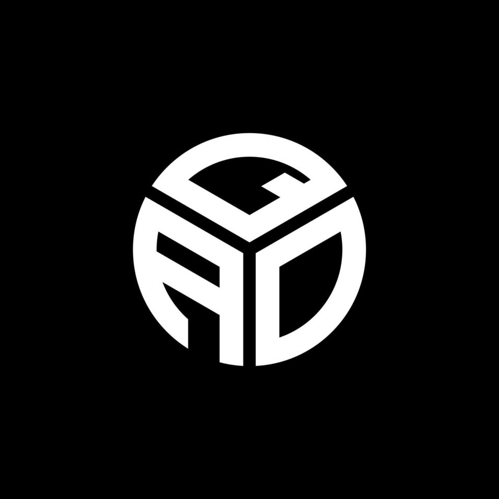 design de logotipo de carta qao em fundo preto. conceito de logotipo de letra de iniciais criativas qao. design de letra qao. vetor