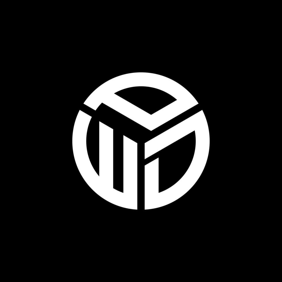 design de logotipo de carta pwd em fundo preto. conceito de logotipo de letra de iniciais criativas pwd. design de letra pwd. vetor