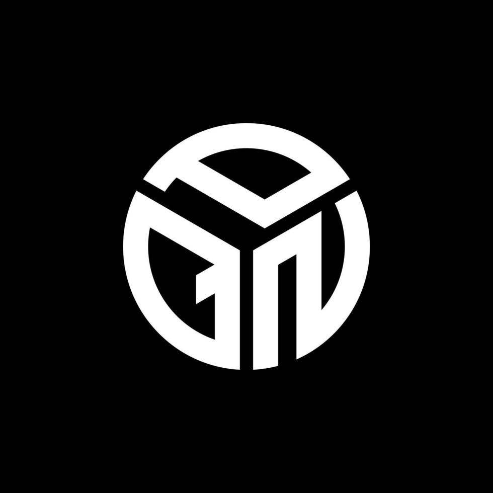 design de logotipo de carta pqn em fundo preto. conceito de logotipo de letra de iniciais criativas pqn. desenho de letras pqn. vetor