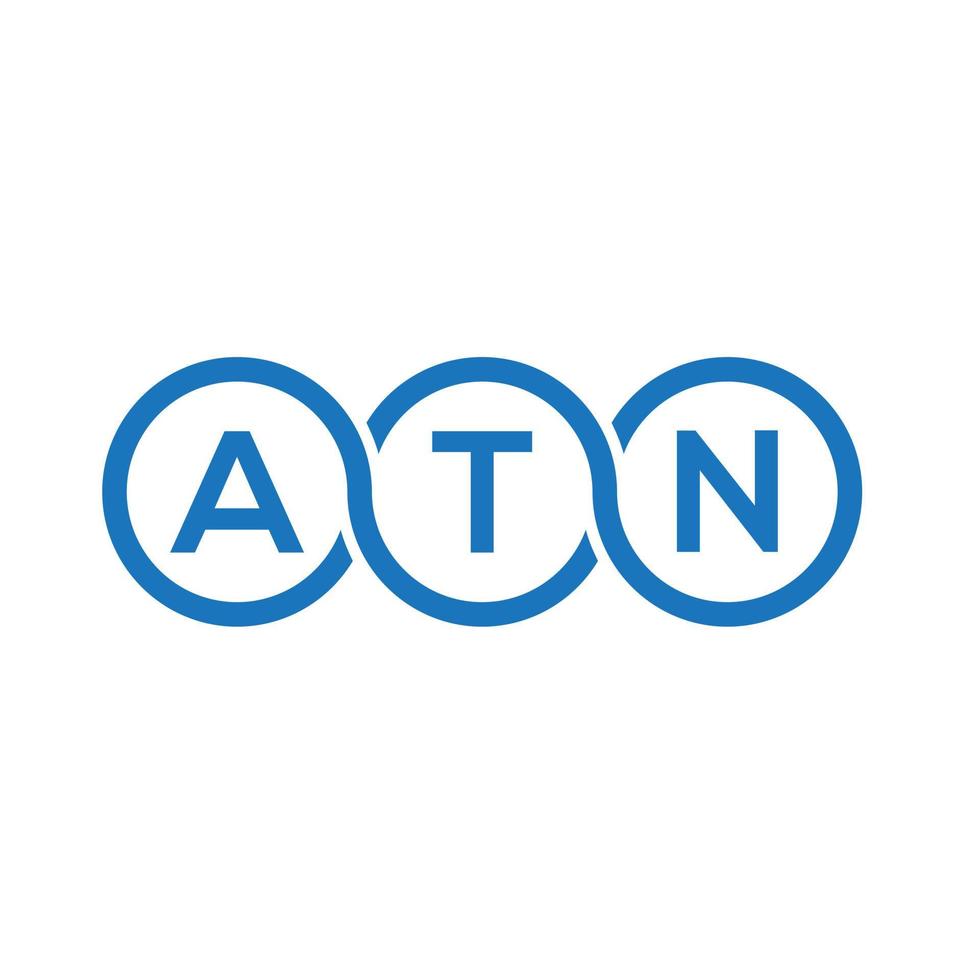 design de logotipo de carta atn em fundo branco. conceito de logotipo de letra de iniciais criativas da atn. design de letra atn. vetor