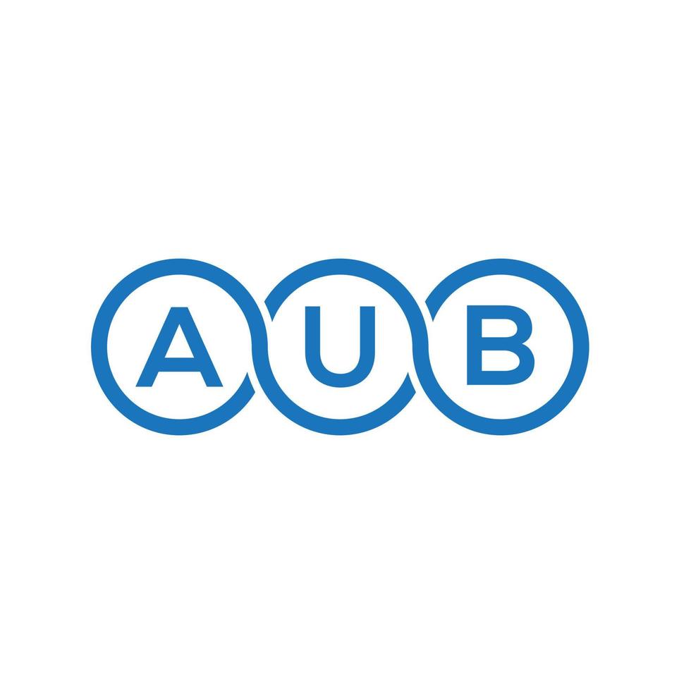 design de logotipo de carta aub em fundo branco. conceito de logotipo de letra de iniciais criativas aub. design de letra aub. vetor