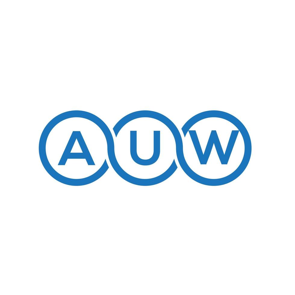 design de logotipo de carta auw em fundo branco. auw conceito de logotipo de letra de iniciais criativas. auw design de letras. vetor