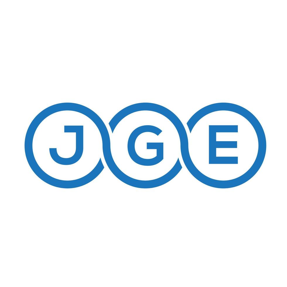 design de logotipo de carta jge em fundo branco. conceito de logotipo de letra de iniciais criativas jge. design de letra jge. vetor