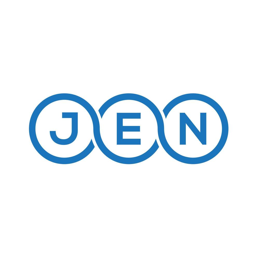 design de logotipo de carta jen em fundo branco. jen conceito de logotipo de carta de iniciais criativas. design de carta jen. vetor