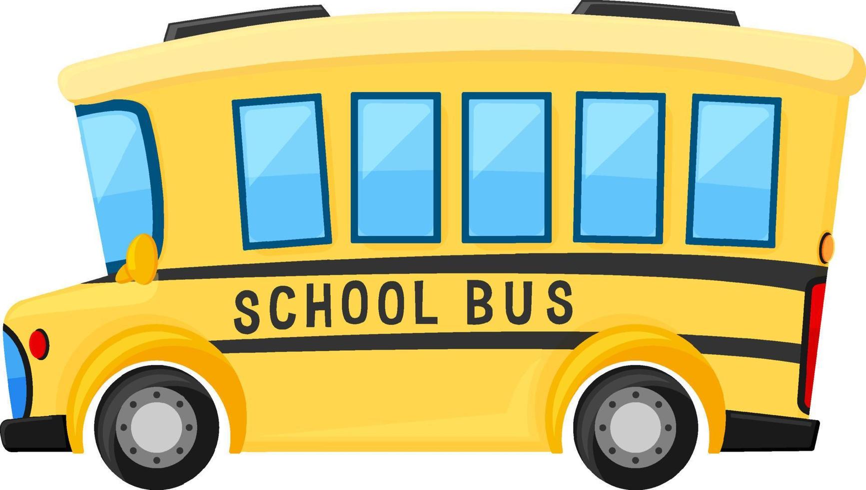 ônibus escolar simples e bonito em fundo branco vetor