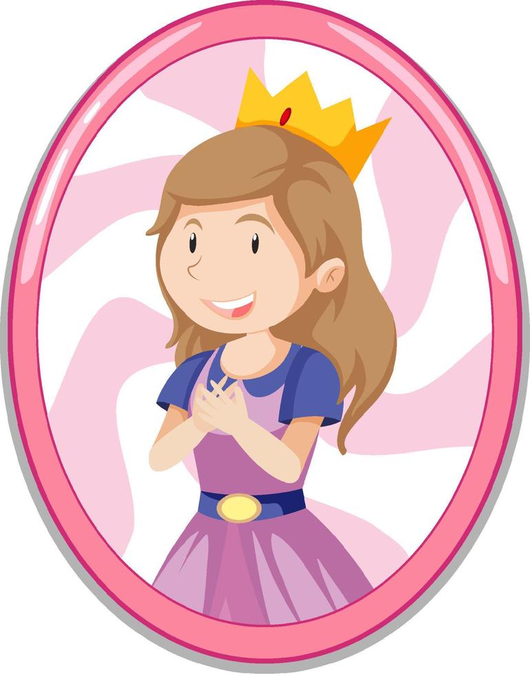 personagem de desenho animado de princesa fofa vetor