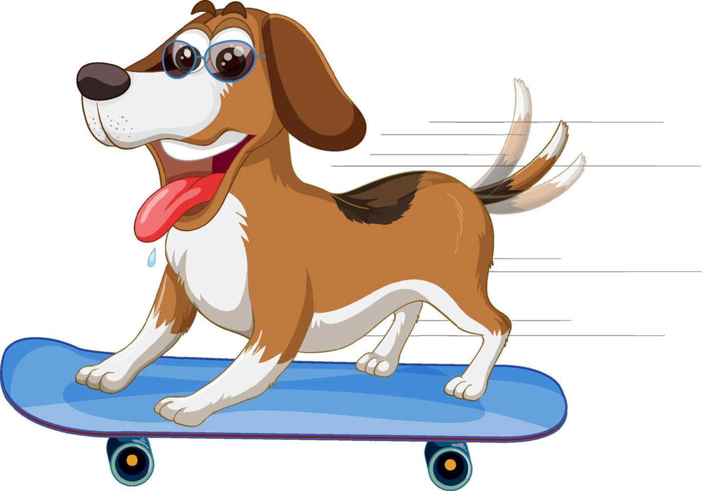 um cachorro beagle no skate vetor