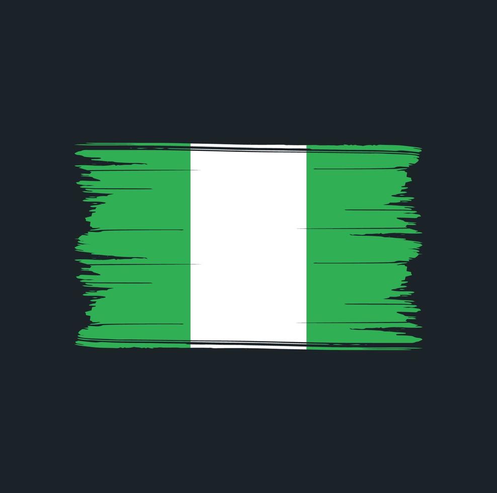 pinceladas de bandeira da nigéria. bandeira nacional vetor