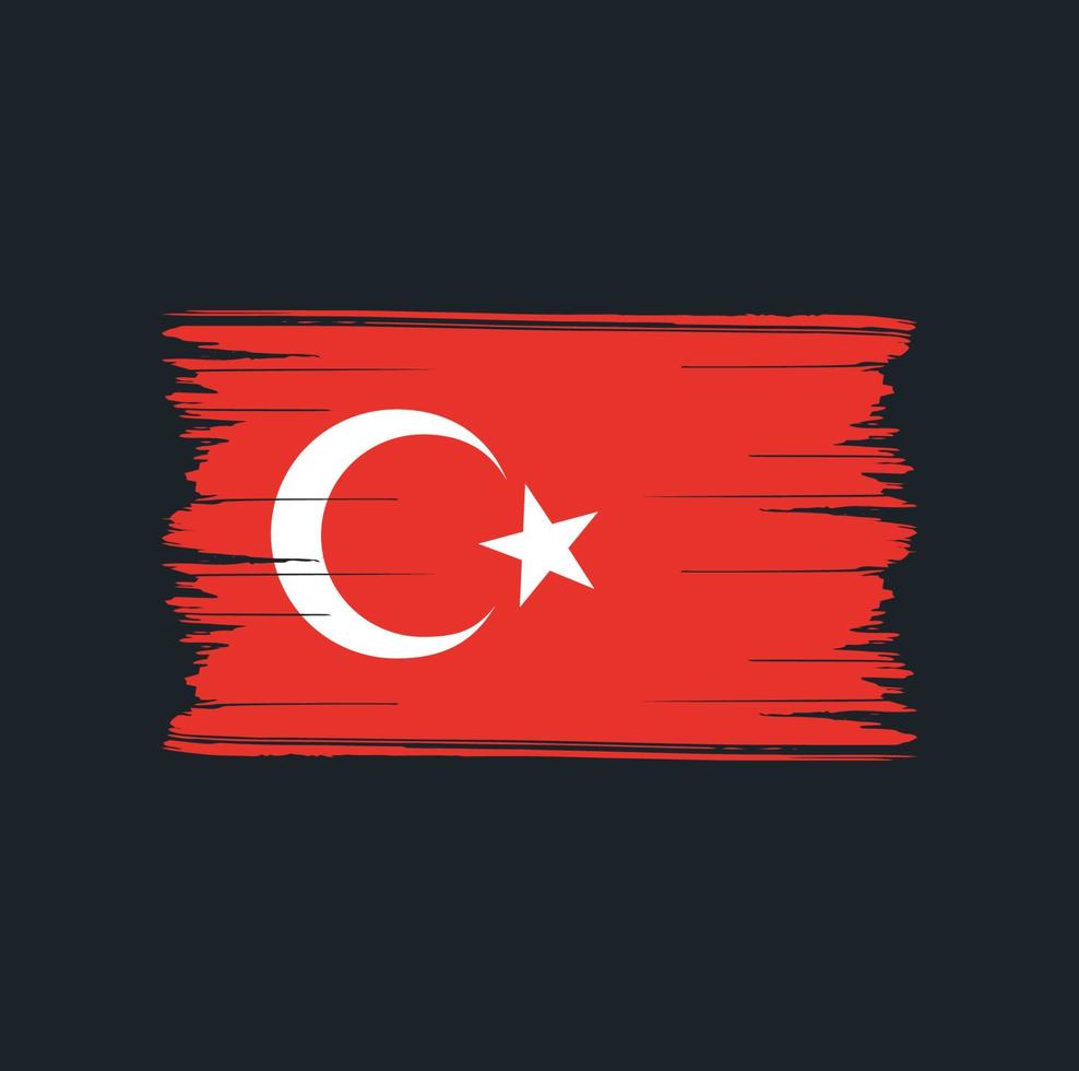 pinceladas de bandeira da turquia. bandeira nacional vetor