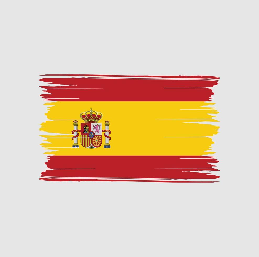 pinceladas de bandeira espanha. bandeira nacional vetor