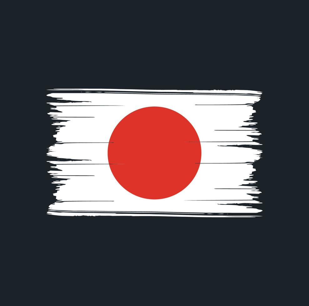 pinceladas de bandeira do japão. bandeira nacional vetor