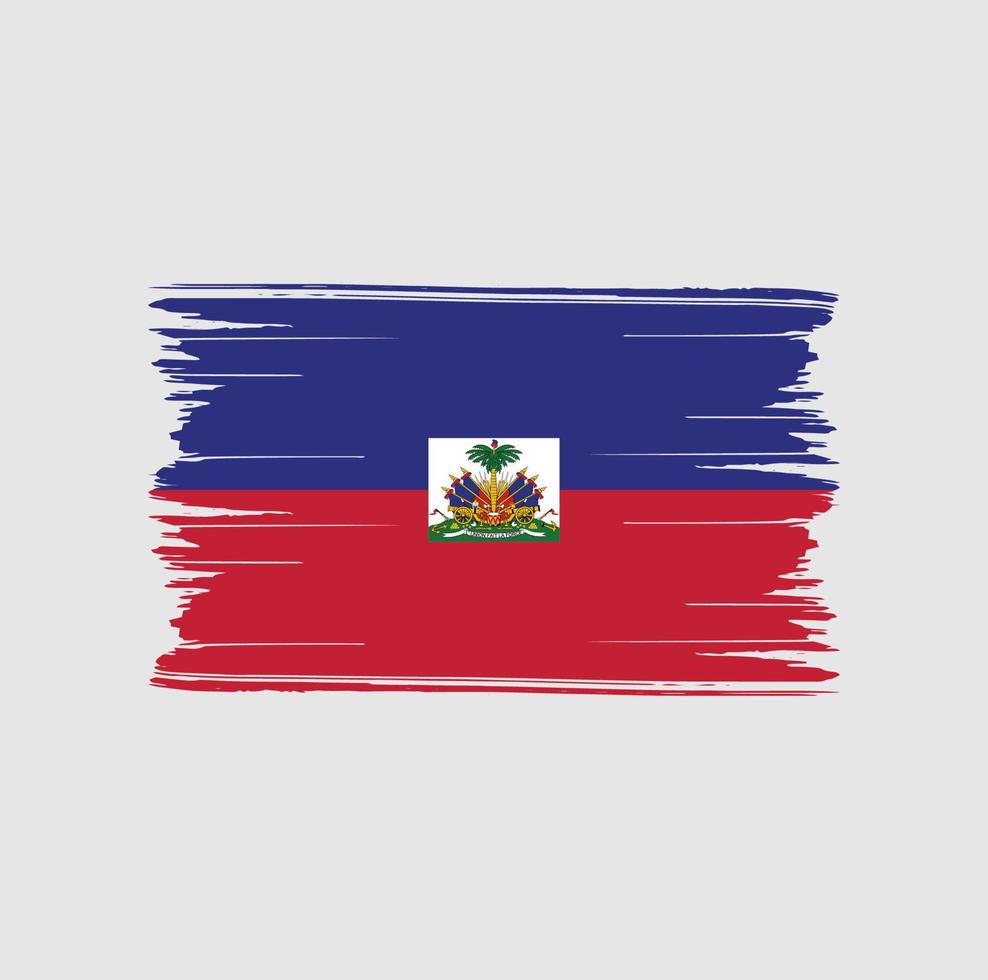 pinceladas de bandeira do haiti. bandeira nacional vetor
