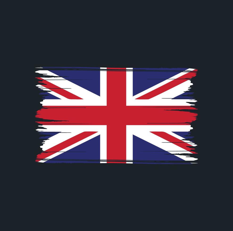 pinceladas de bandeira do reino unido. bandeira nacional vetor