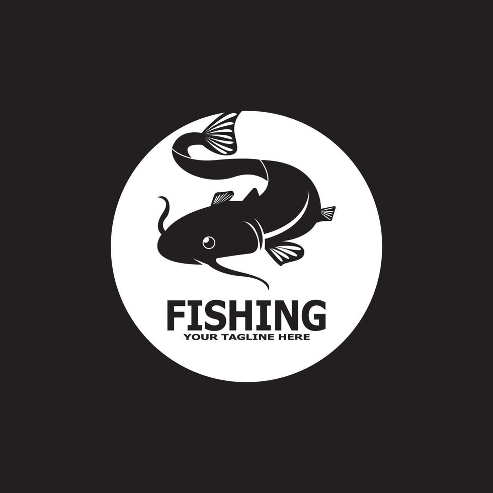 ícone de peixe e ilustração vetorial de modelo de logotipo de símbolo vetor