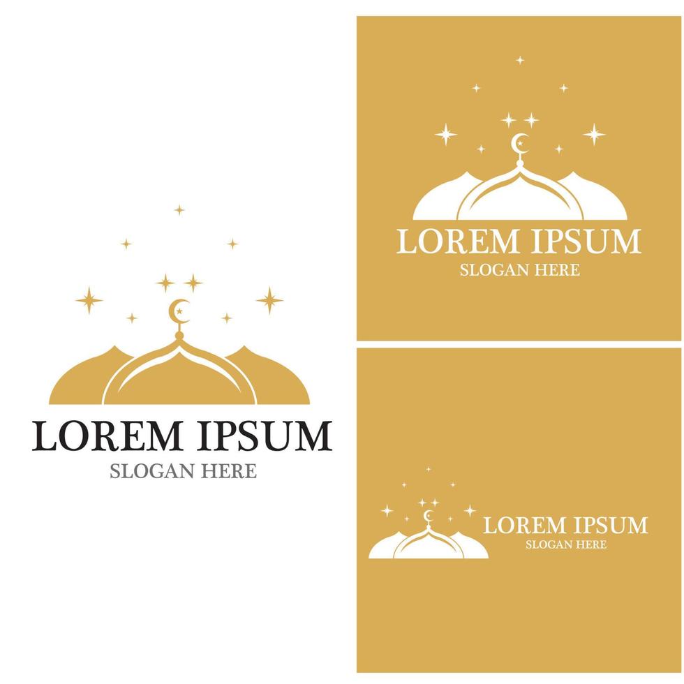 ícone de mesquita e modelo de vetor de símbolo