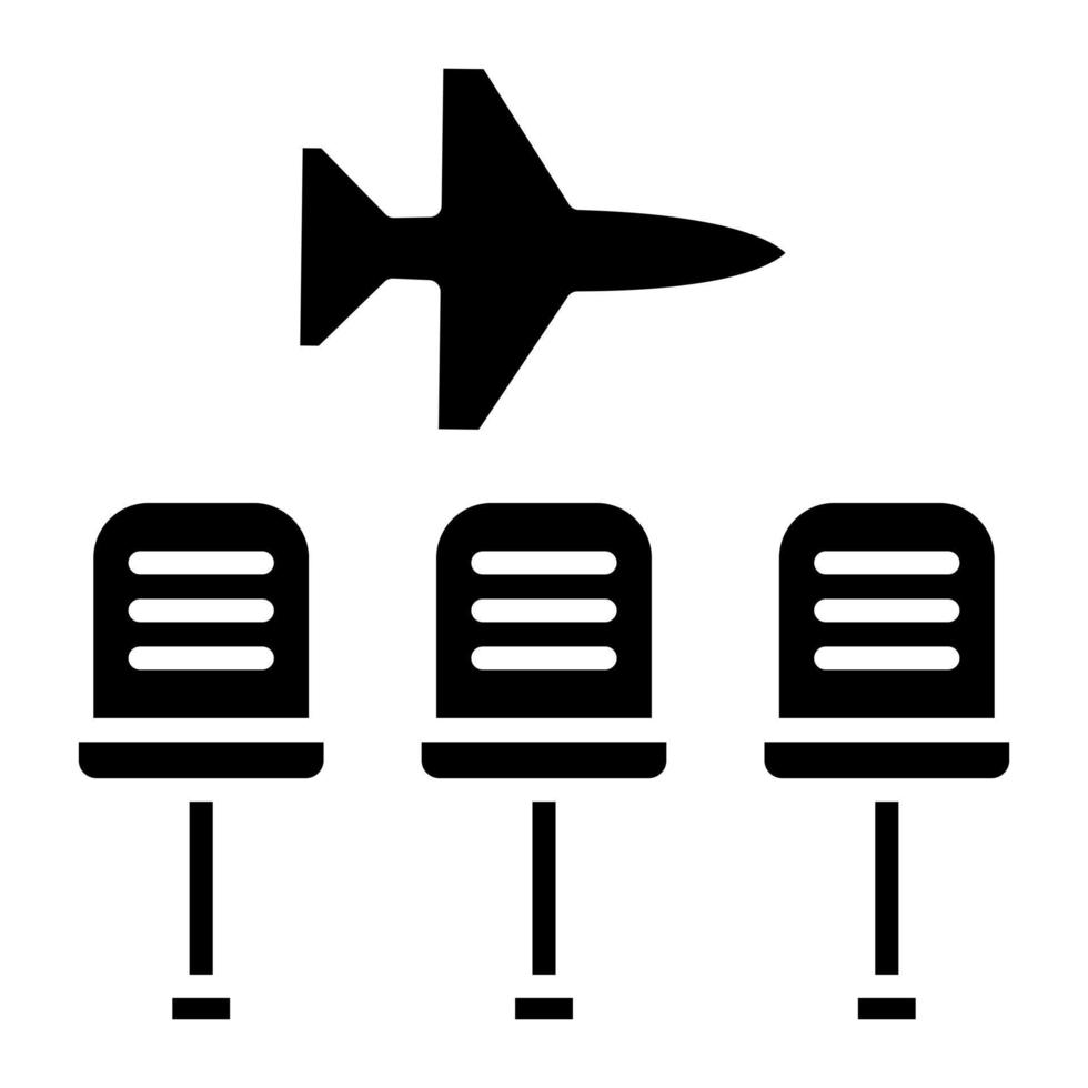 ícone de glifo da sala de espera do aeroporto vetor