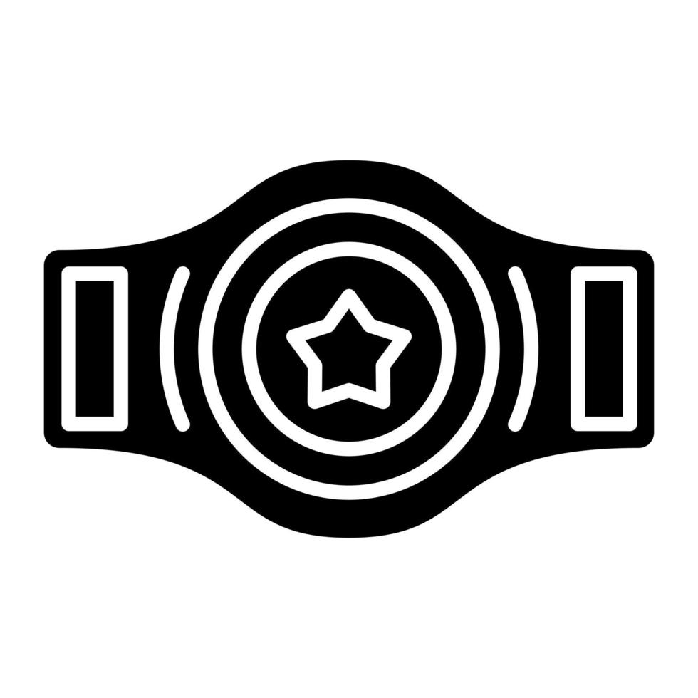 ícone de glifo de cinto de campeão vetor
