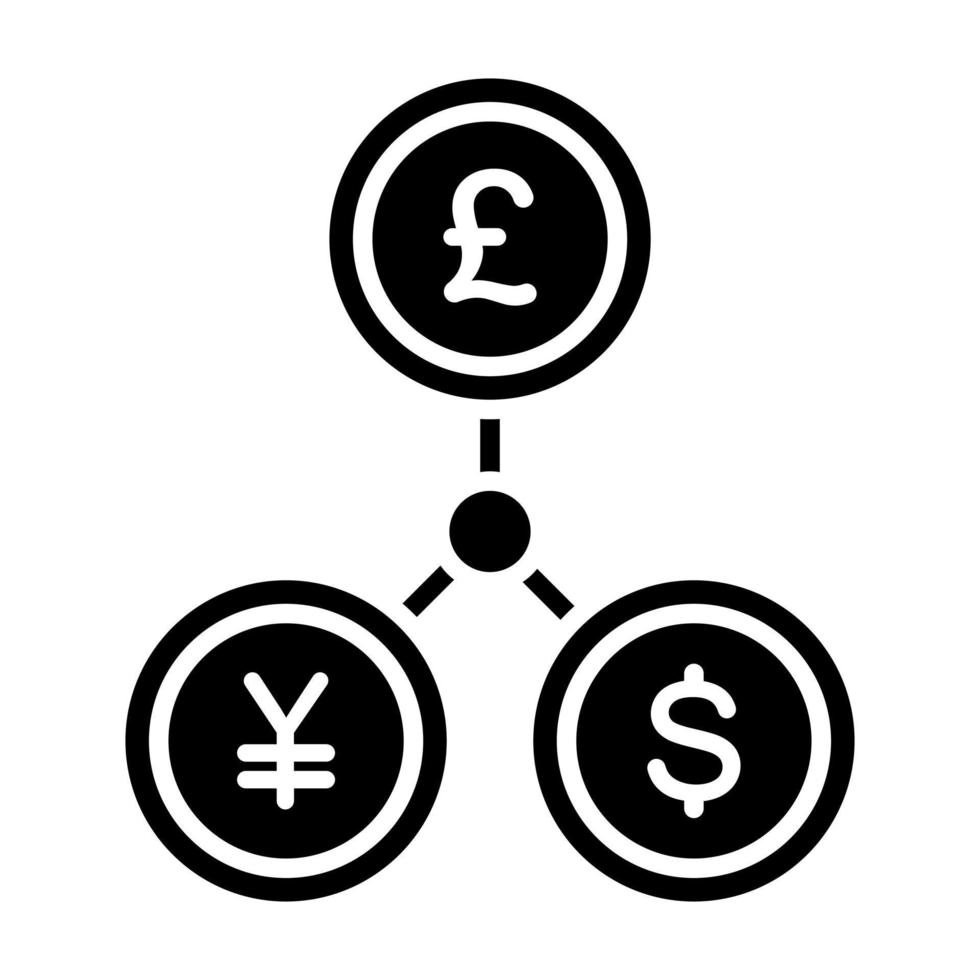 ícone de glifo de moeda vetor