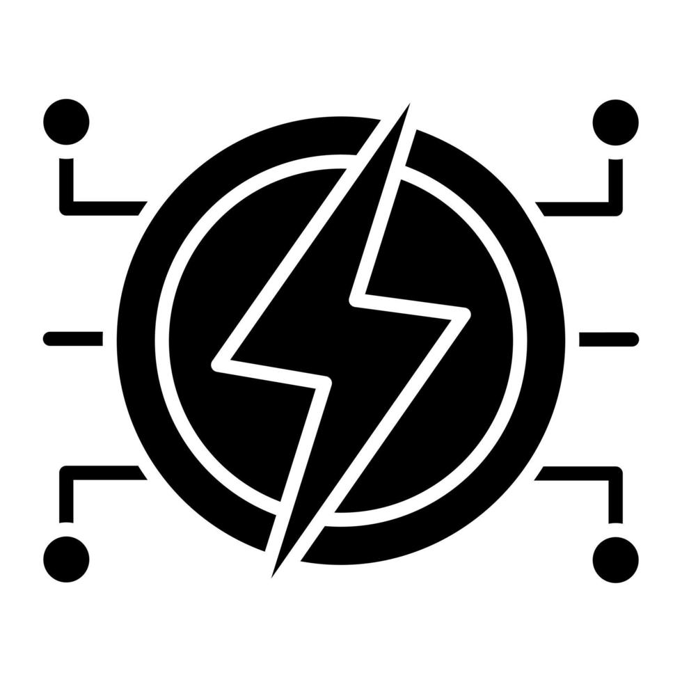 ícone de glifo de energia inteligente vetor