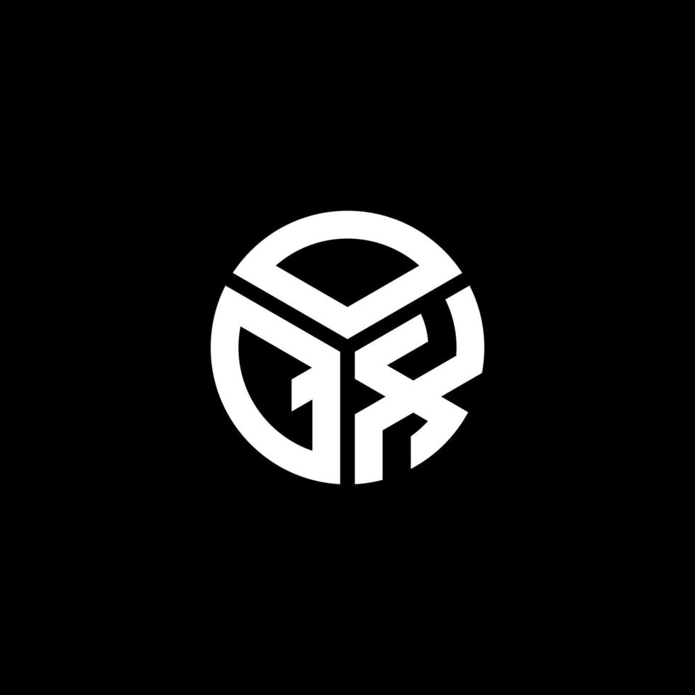 design de logotipo de carta oqx em fundo preto. conceito de logotipo de letra de iniciais criativas oqx. design de letra oqx. vetor