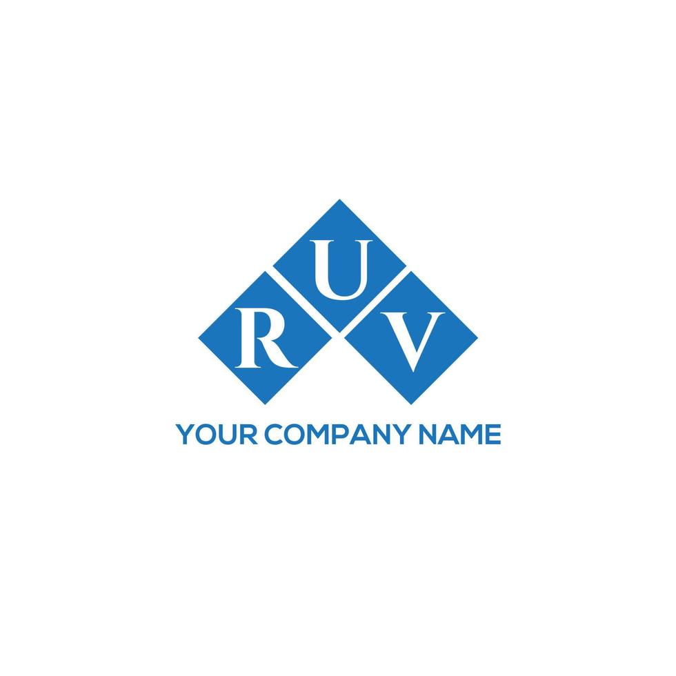 design de logotipo de carta ruv em fundo branco. conceito de logotipo de letra de iniciais criativas ruv. design de letra ruv. vetor