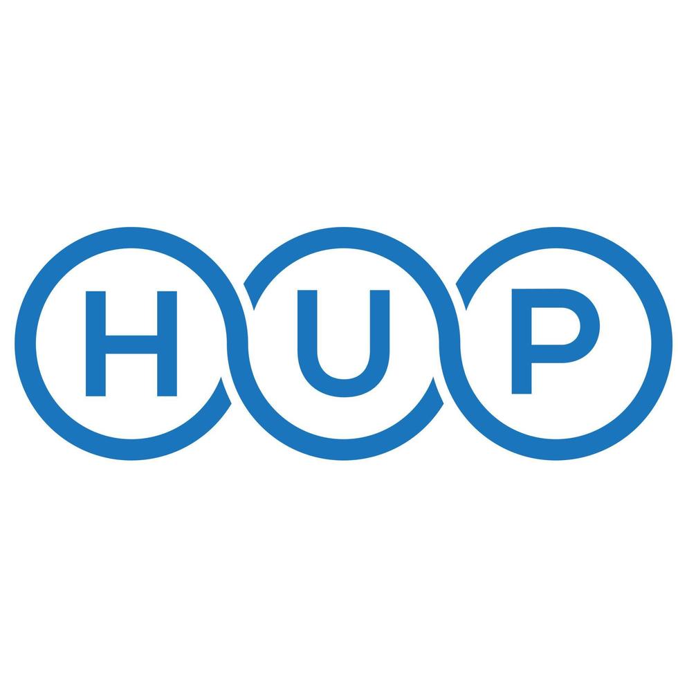 design de logotipo de carta hup em fundo branco. hup conceito de logotipo de letra de iniciais criativas. Hup design de carta. vetor