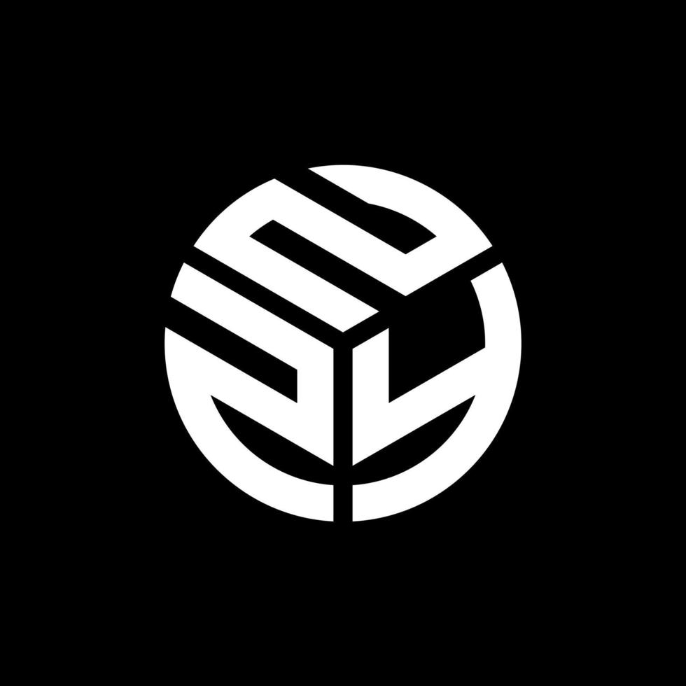 design de logotipo de carta nzy em fundo preto. conceito de logotipo de letra de iniciais criativas nzy. design de letra nzy. vetor