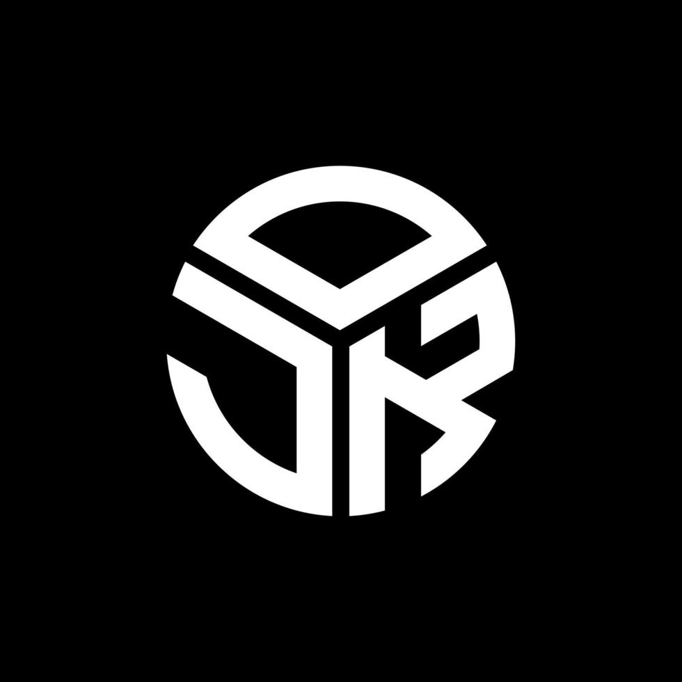 design de logotipo de carta ojk em fundo preto. ojk conceito de logotipo de letra de iniciais criativas. ojk design de letras. vetor