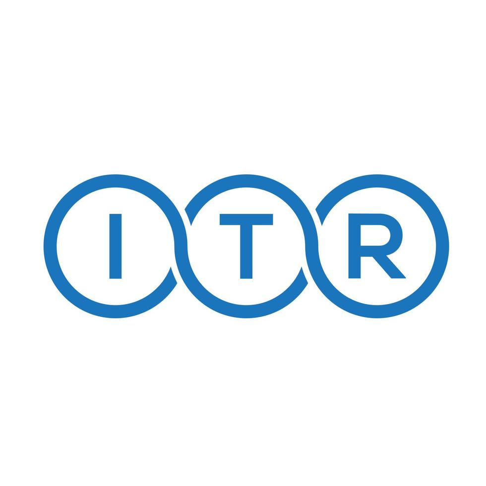 design de logotipo de carta itr em fundo branco. seu conceito de logotipo de letra de iniciais criativas. design de letra itr. vetor