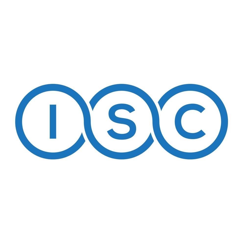 design de logotipo de carta isc em fundo branco. conceito de logotipo de letra de iniciais criativas isc. design de letra isc. vetor