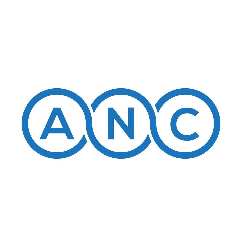 design de logotipo de carta anc em fundo branco. anc conceito de logotipo de letra de iniciais criativas. design de letra anc. vetor