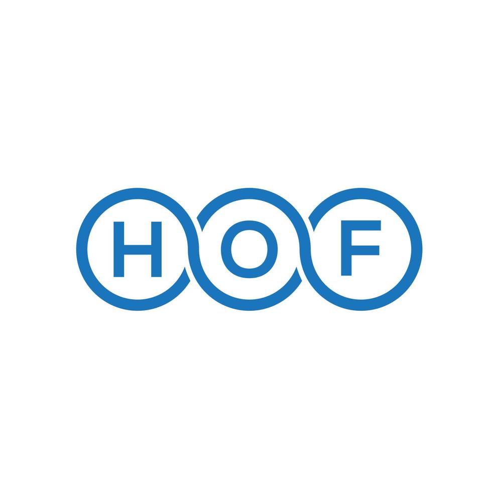 design de logotipo de carta hof em fundo branco. hof conceito de logotipo de letra de iniciais criativas. projeto de carta hof. vetor