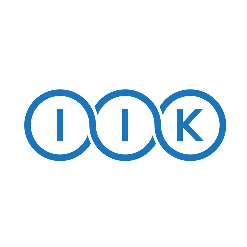 design de logotipo de carta iik em fundo branco. iik conceito de logotipo de letra de iniciais criativas. iik design de letras. vetor