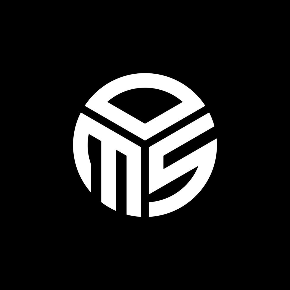 design de logotipo de carta oms em fundo preto. conceito de logotipo de letra de iniciais criativas oms. design de letra oms. vetor