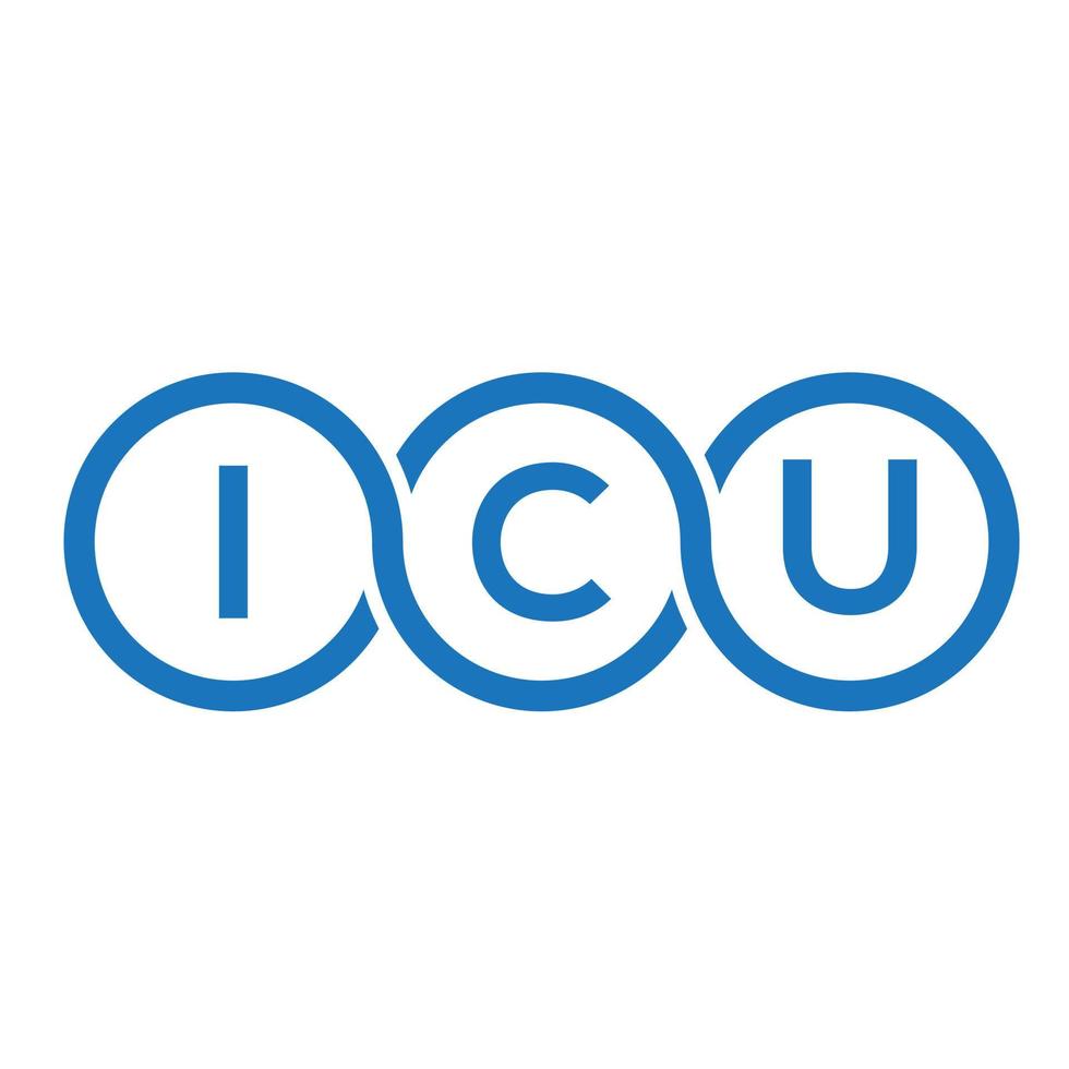 design de logotipo de carta ICU em fundo branco. conceito de logotipo de letra de iniciais criativas icu. design de letra icu. vetor