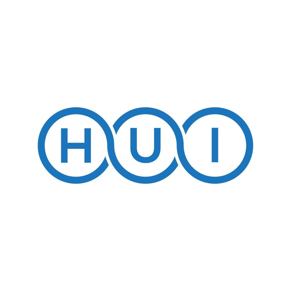 design de logotipo de letra hui em fundo branco. hui conceito de logotipo de letra de iniciais criativas. design de letra hui. vetor
