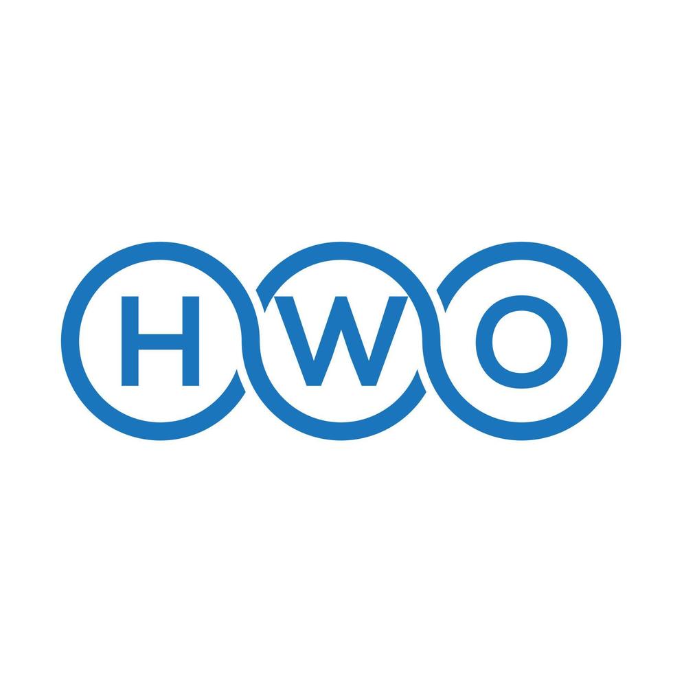 design de logotipo de letra hwo em fundo branco. hwo conceito de logotipo de letra de iniciais criativas. hwo design de letras. vetor