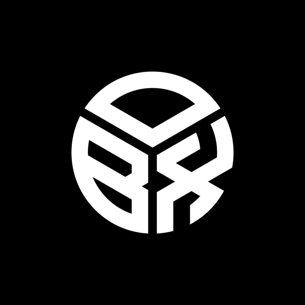 design de logotipo de carta obx em fundo preto. conceito de logotipo de letra de iniciais criativas obx. design de letra obx. vetor