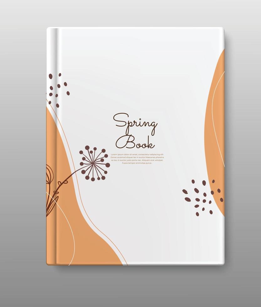capa de livro de primavera design botânico minimalis vetor