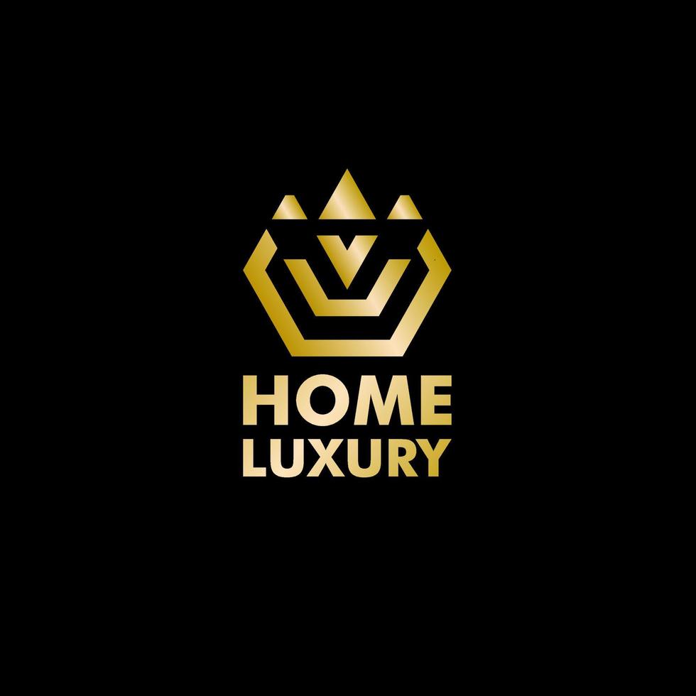 logotipo de luxo hohome com ícone de ouro, luxo vectorme vetor