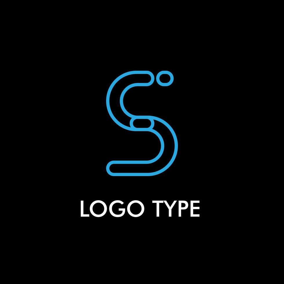 tipo de logotipo com nome inicial para sinal de empresa de tecnologia, vetor