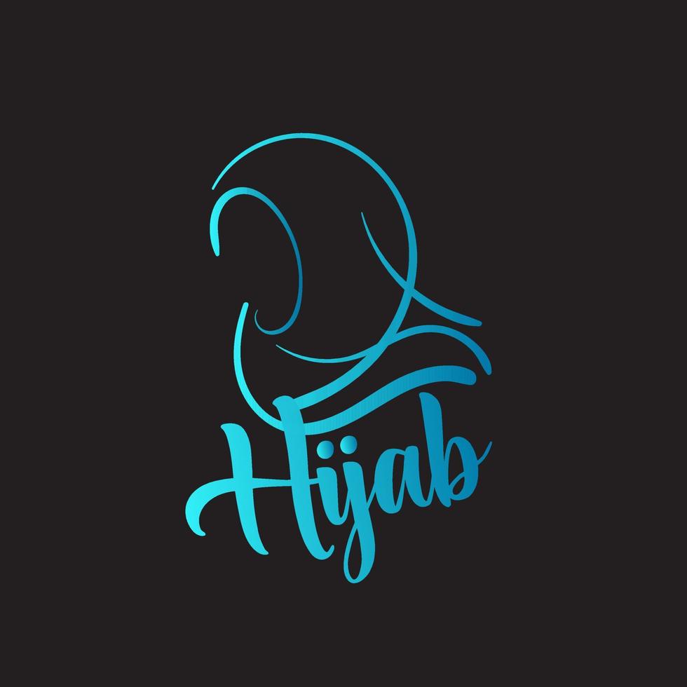 hijab é ícone de logotipo de cachecol médio, vetor com cachecol para ilustração de beleza