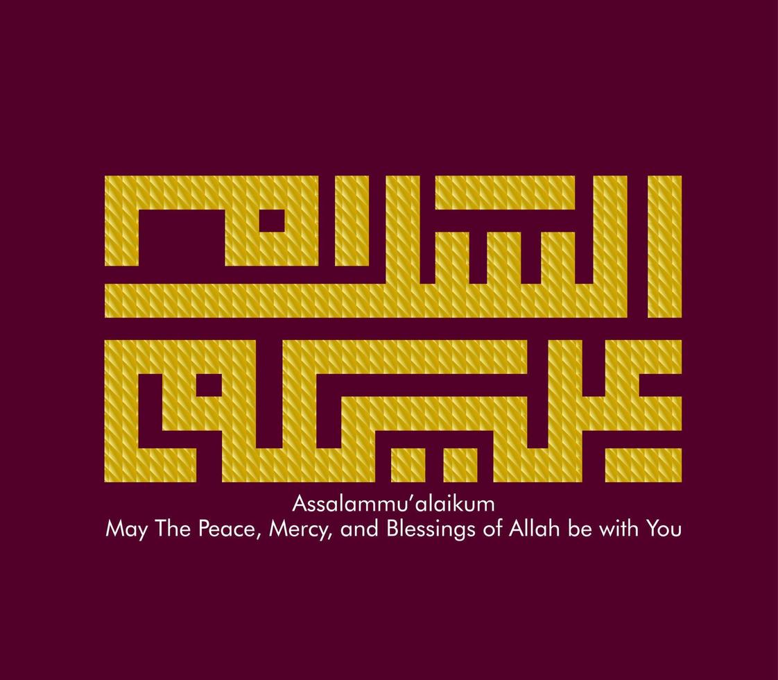 feliz eid mubarak tem um evento ou feriado muçulmano médio, com kufi, lindo cartão vetorial ou cartão-presente com formato eps 10. vetor