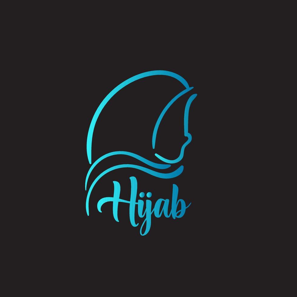 hijab é ícone de logotipo de cachecol médio, vetor com cachecol para ilustração de beleza