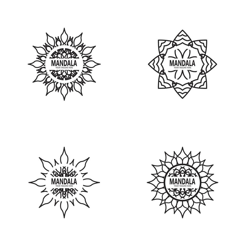 ilustração vetorial de design de logotipo de mandala vetor