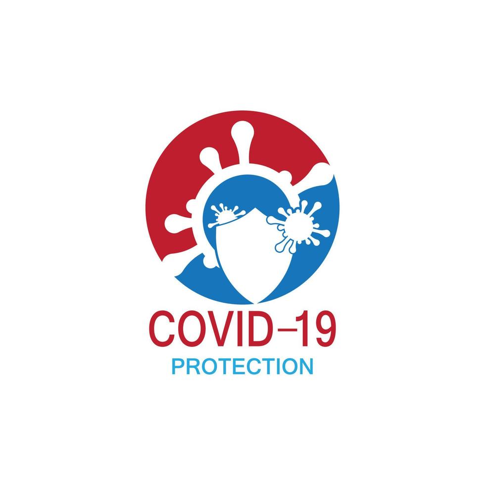 ilustração vetorial de logotipo de proteção covid-19 vetor